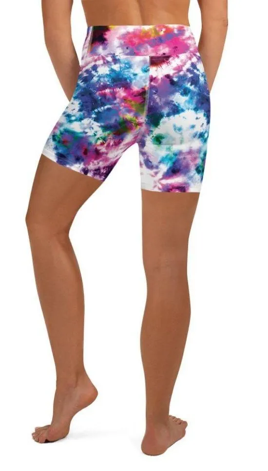 Vibrant Tie Dye Yoga Shorts
